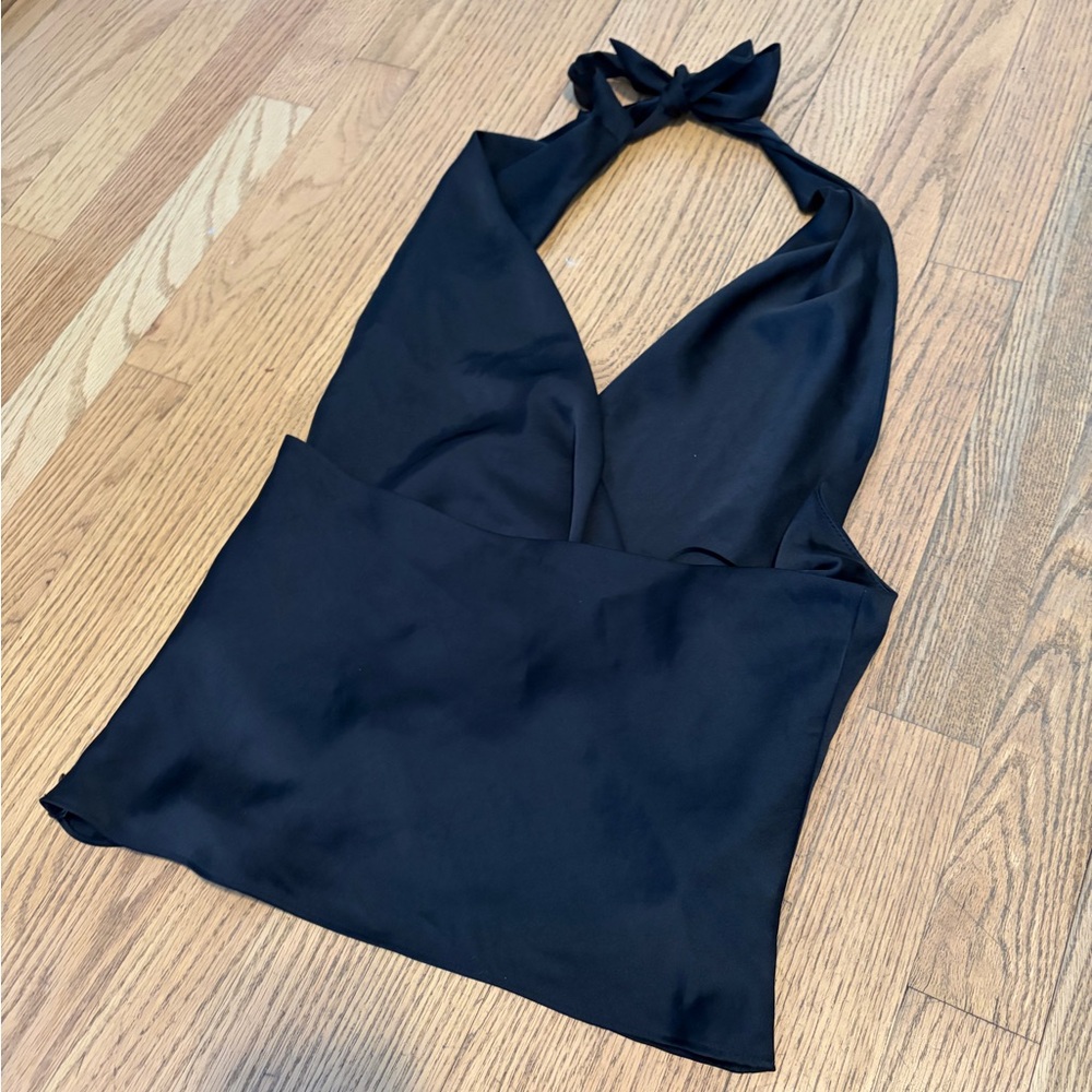 Aritzia Martini Satin Halter Blouse - Picture 5 of 5